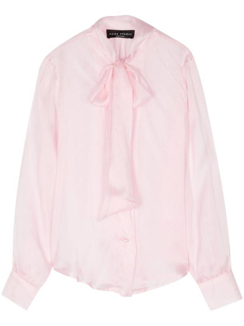 Hebe Studio pussy-bow silk shirt - Pink von Hebe Studio