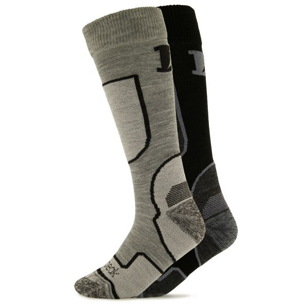 Heber Peak - CedarHe. Ski Socks 2-Pack - Skisocken Gr 37-39 grau von Heber Peak