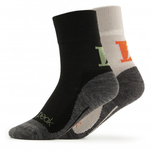 Heber Peak - Kid's EvergreenHe. Hiking Crew Socks 2-Pack - Wandersocken Gr 31-34 schwarz von Heber Peak