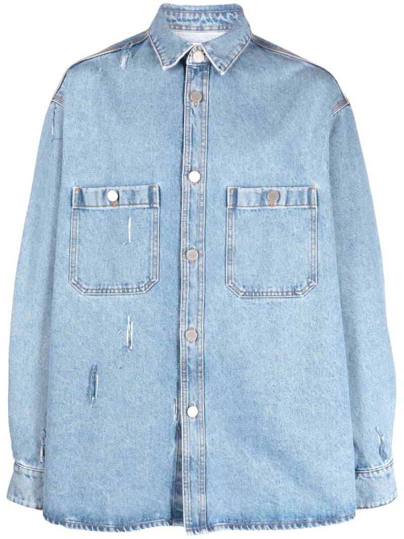 Hed Mayner distressed-effect denim shirt - Blue von Hed Mayner