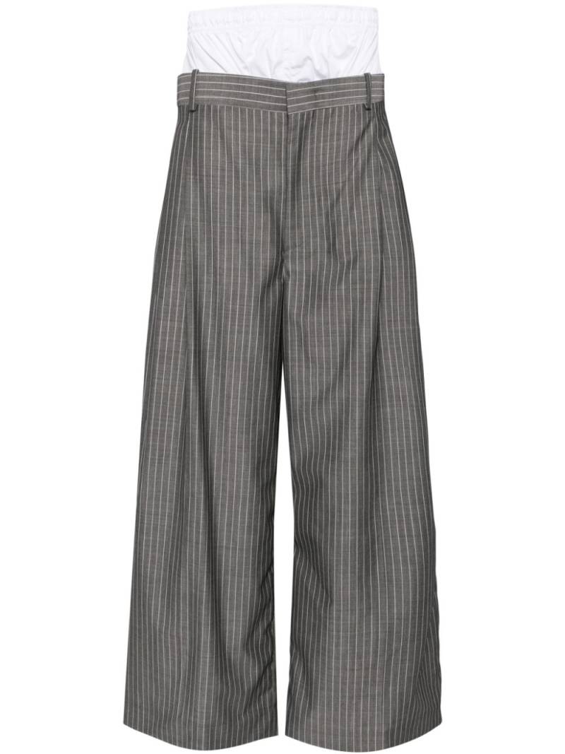 Hed Mayner layered pinstriped trousers - Grey von Hed Mayner