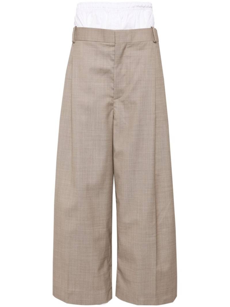 Hed Mayner layered wide-leg trousers - Neutrals von Hed Mayner