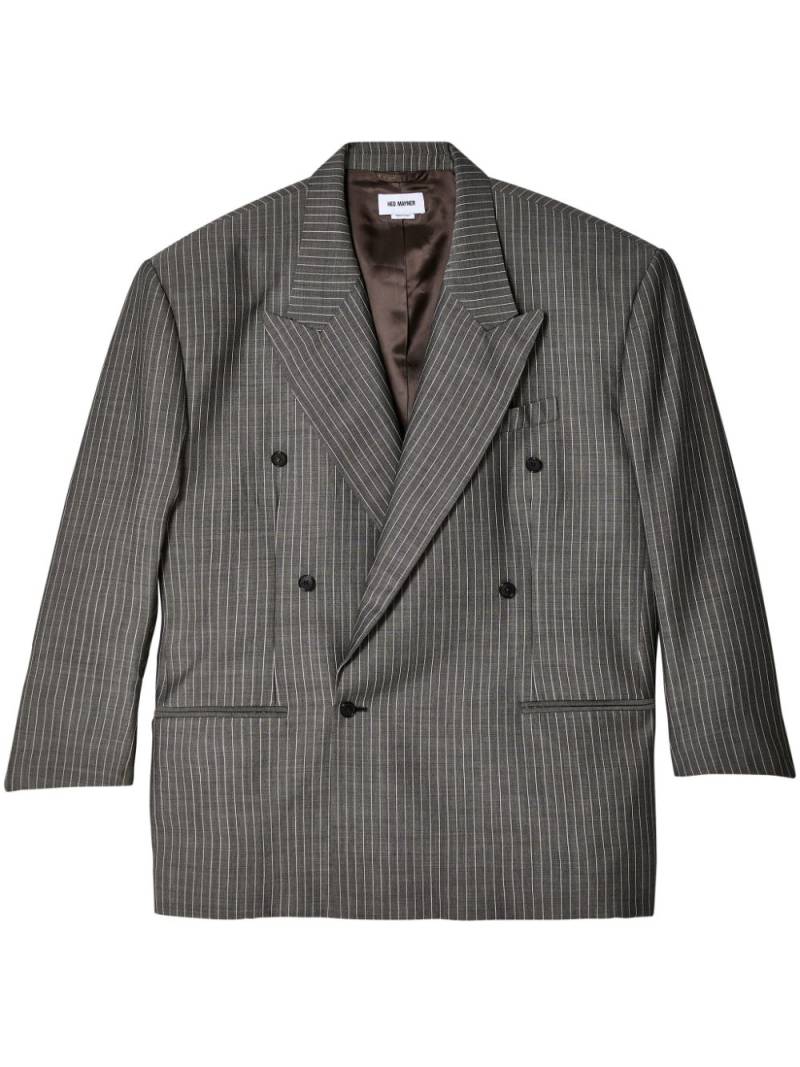 Hed Mayner pinstripe double-breasted blazer - Grey von Hed Mayner