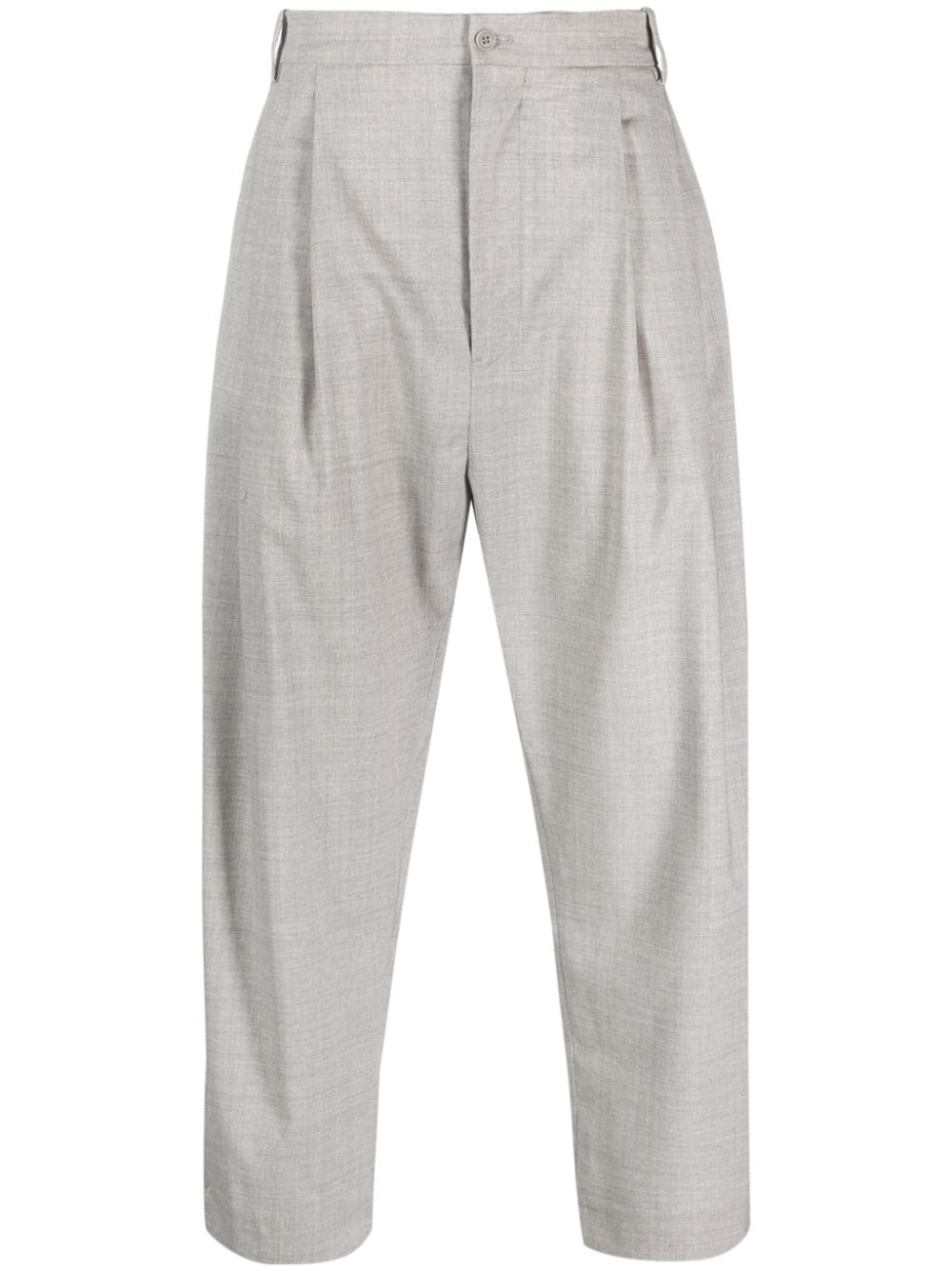 Hed Mayner pleated cropped wool-blend trousers - Grey von Hed Mayner