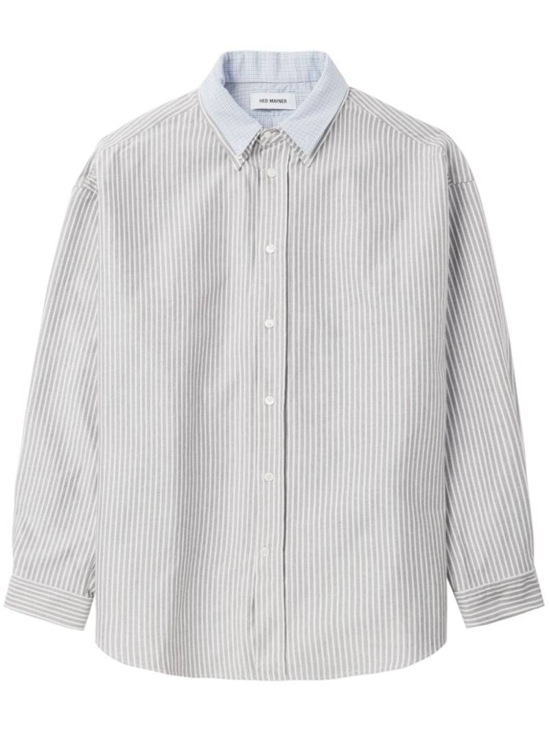 Hed Mayner striped cotton shirt - Grey von Hed Mayner