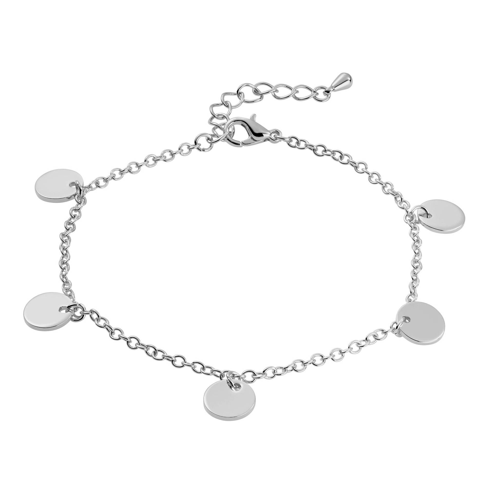 Armband Mit Kreiselementen Poliert Damen Silber ONE SIZE von Heideman