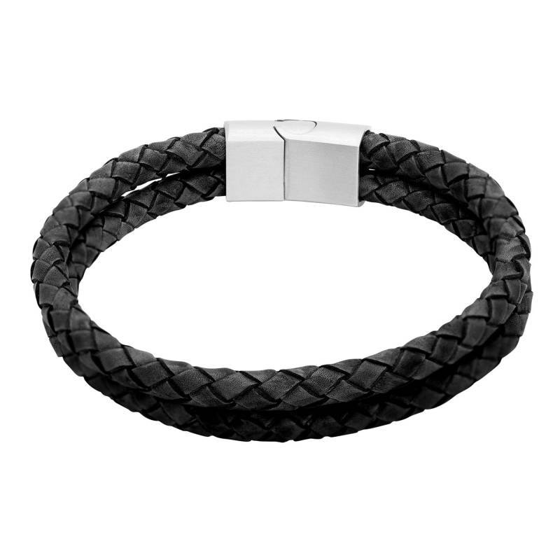 Lederarmband Hanno Damen Schwarz 19cm von Heideman