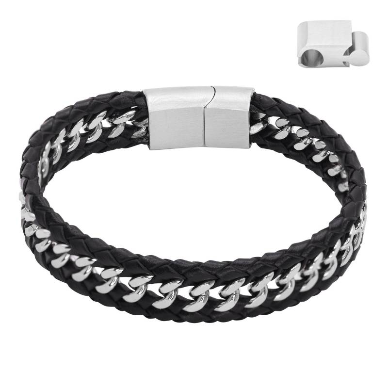 Lederarmband Henny Damen Schwarz 19cm von Heideman