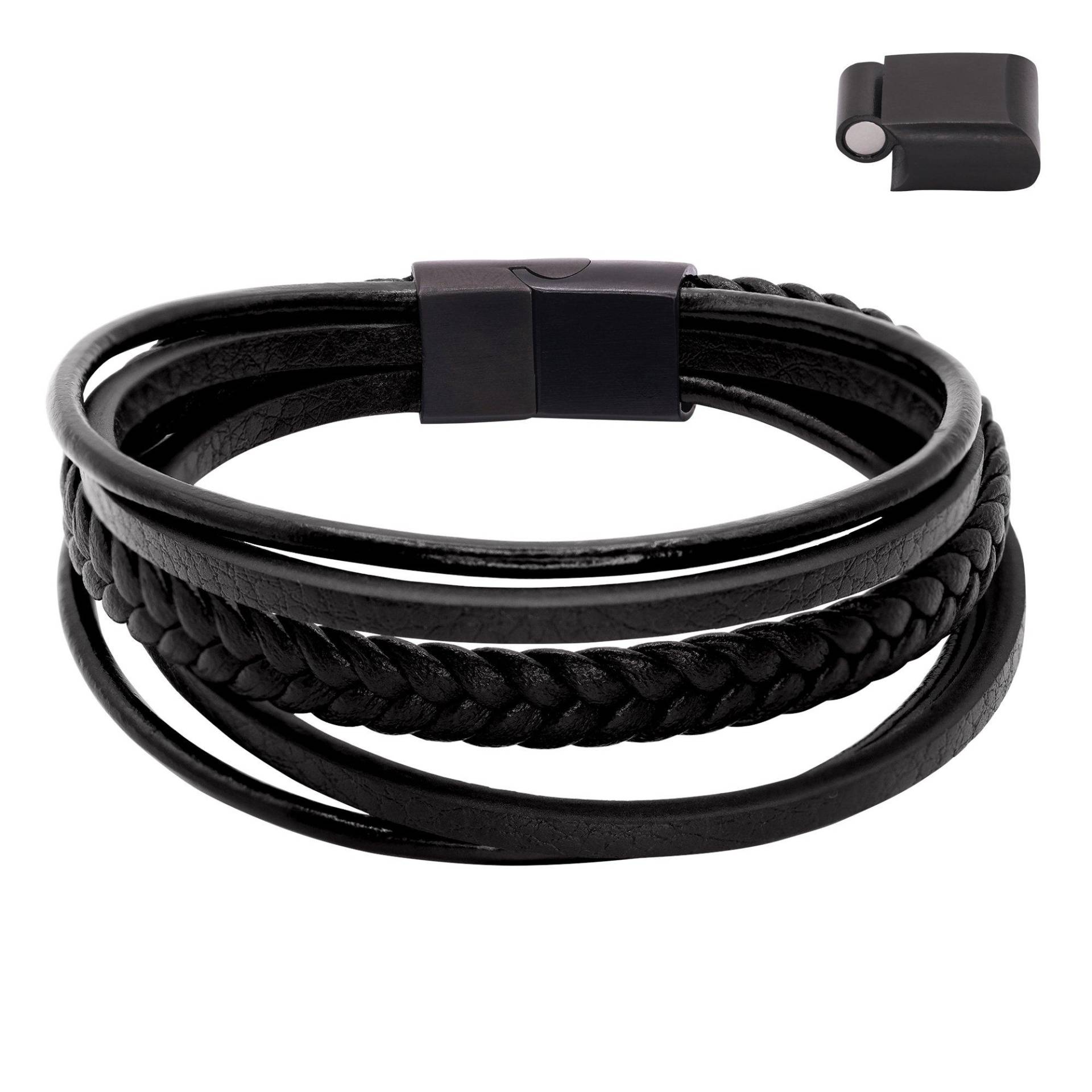 Lederarmband Joris Damen Schwarz 21cm von Heideman