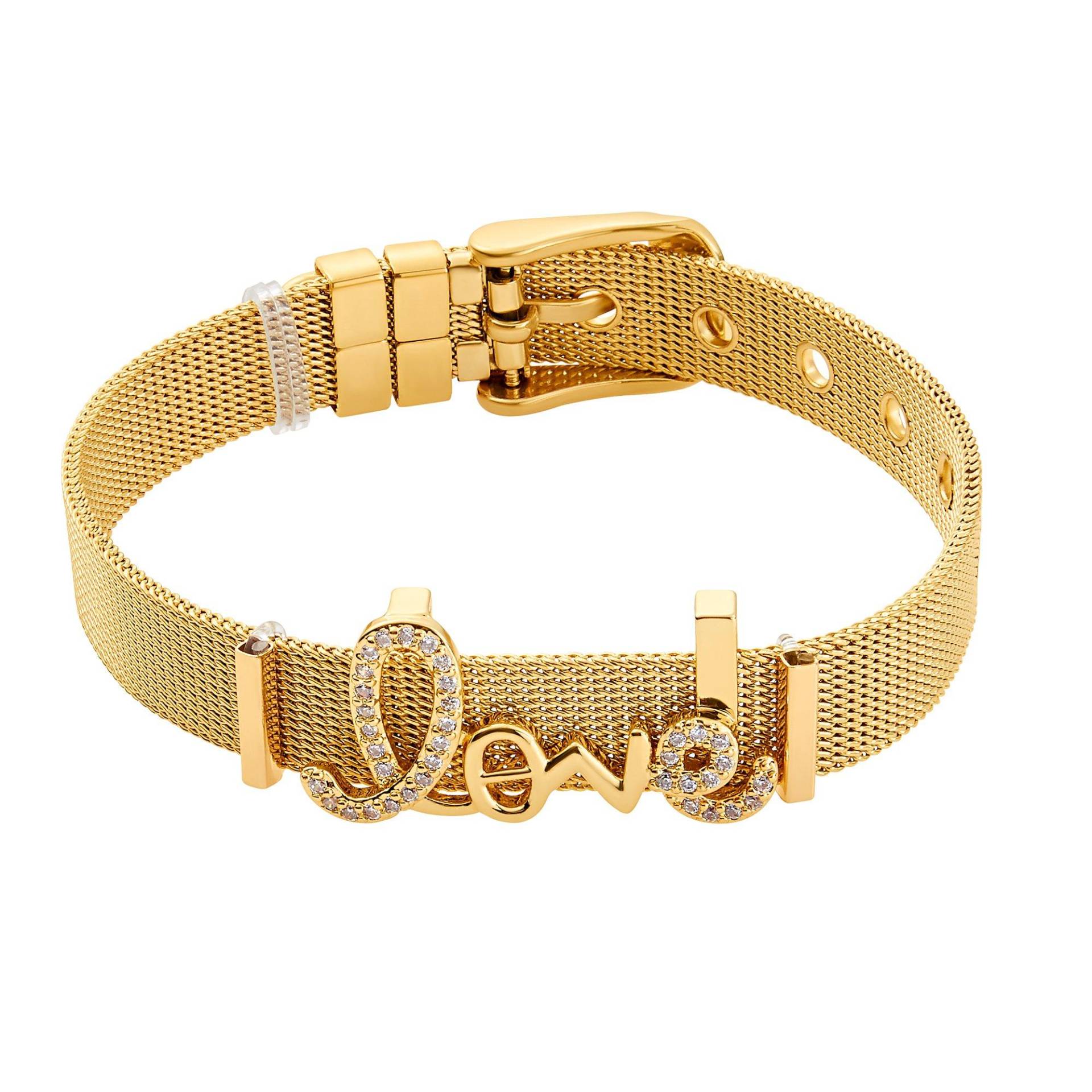 Mesh Armband Love Poliert Damen Gold ONE SIZE von Heideman