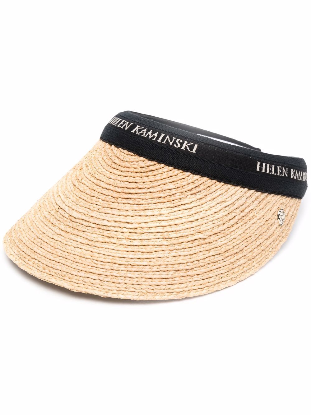 Helen Kaminski raffia logo visor - Neutrals von Helen Kaminski