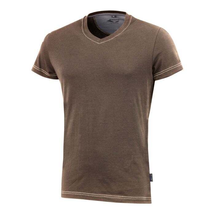 Wikland Damen T-Shirt mit V-Ausschnitt, braun, XS von Wikland