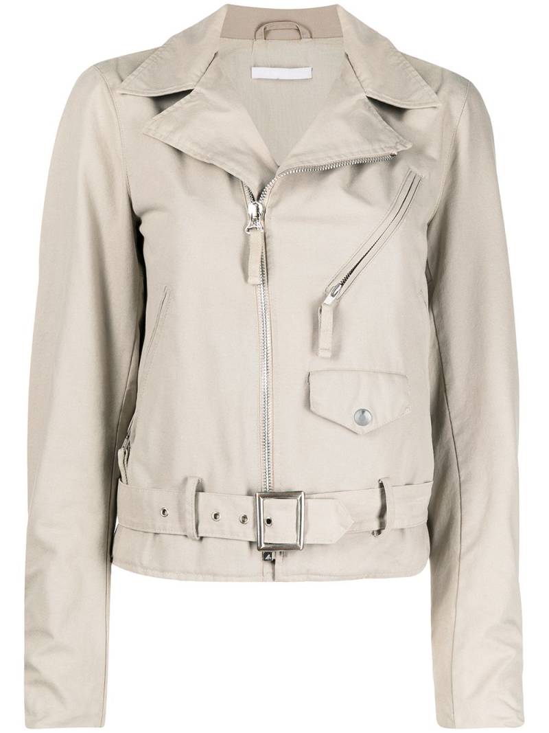 Helmut Lang Pre-Owned 1990s belted biker jacket - Neutrals von Helmut Lang Pre-Owned