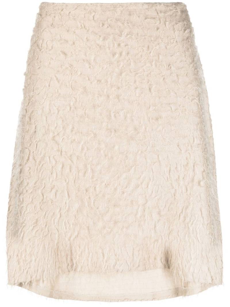 Helmut Lang Pre-Owned 2010s distressed-effect asymmetric skirt - Neutrals von Helmut Lang Pre-Owned