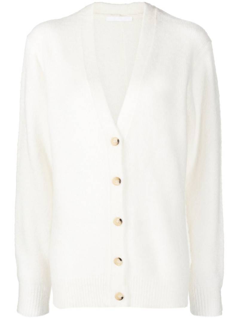 Helmut Lang V-neck rib-trimmed cardigan - White von Helmut Lang