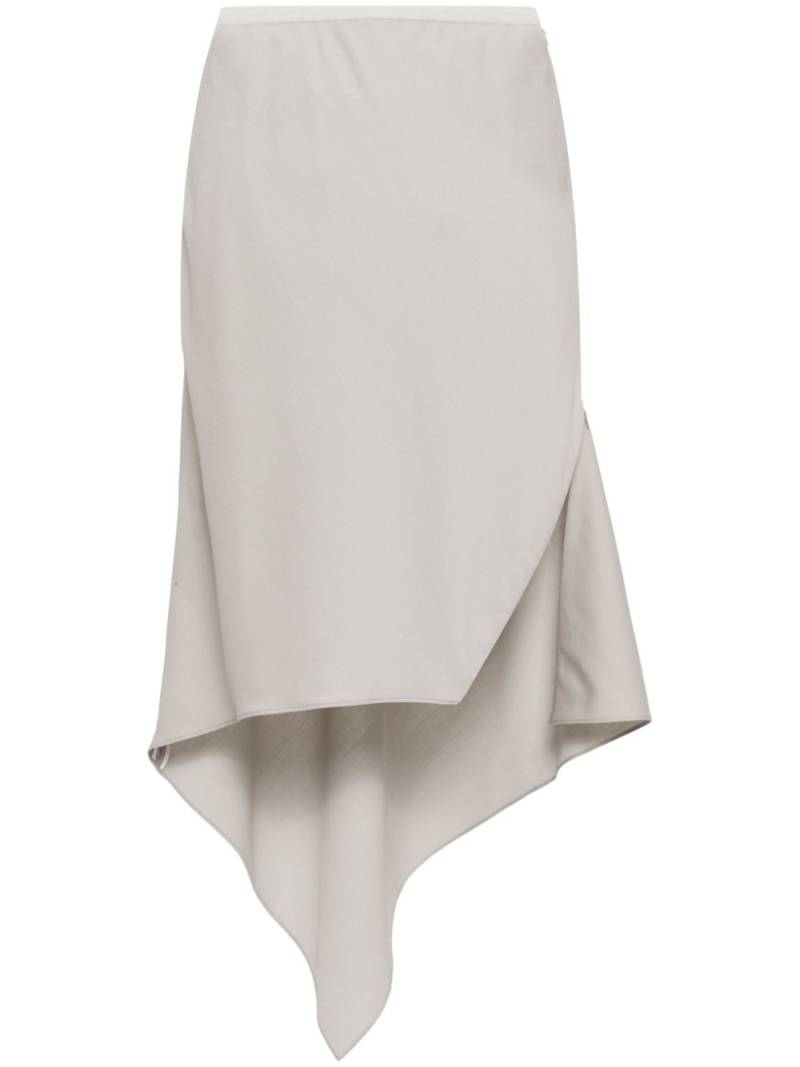 Helmut Lang asymmetric wool midi skirt - Grey von Helmut Lang