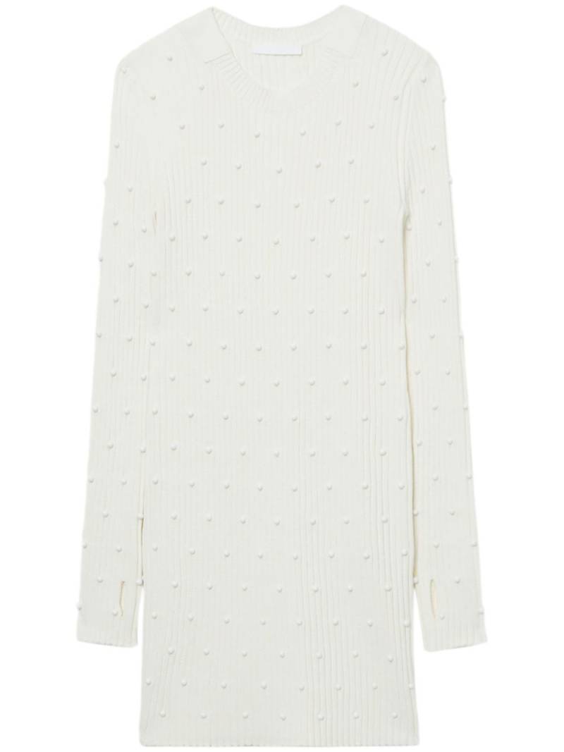 Helmut Lang bead-embellished ribbed-knit dress - White von Helmut Lang