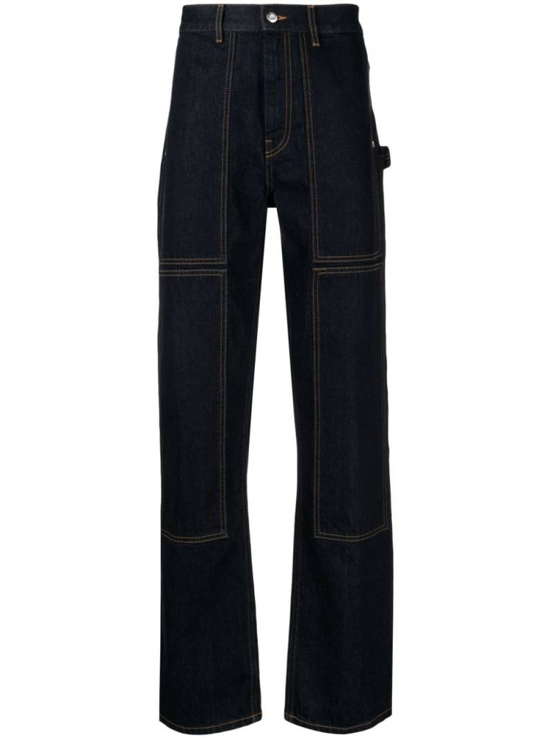 Helmut Lang contrast-stitching straight-leg jeans - Blue von Helmut Lang