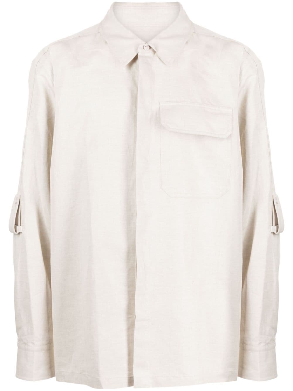 Helmut Lang cotton-linen twill shirt - Neutrals von Helmut Lang