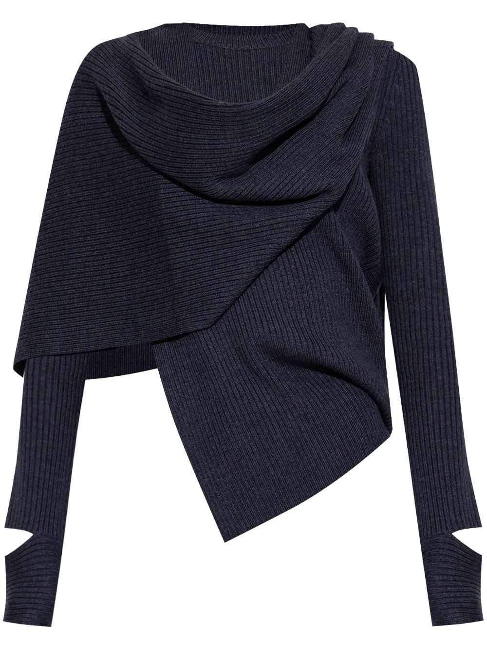 Helmut Lang draped wool jumper - Blue von Helmut Lang