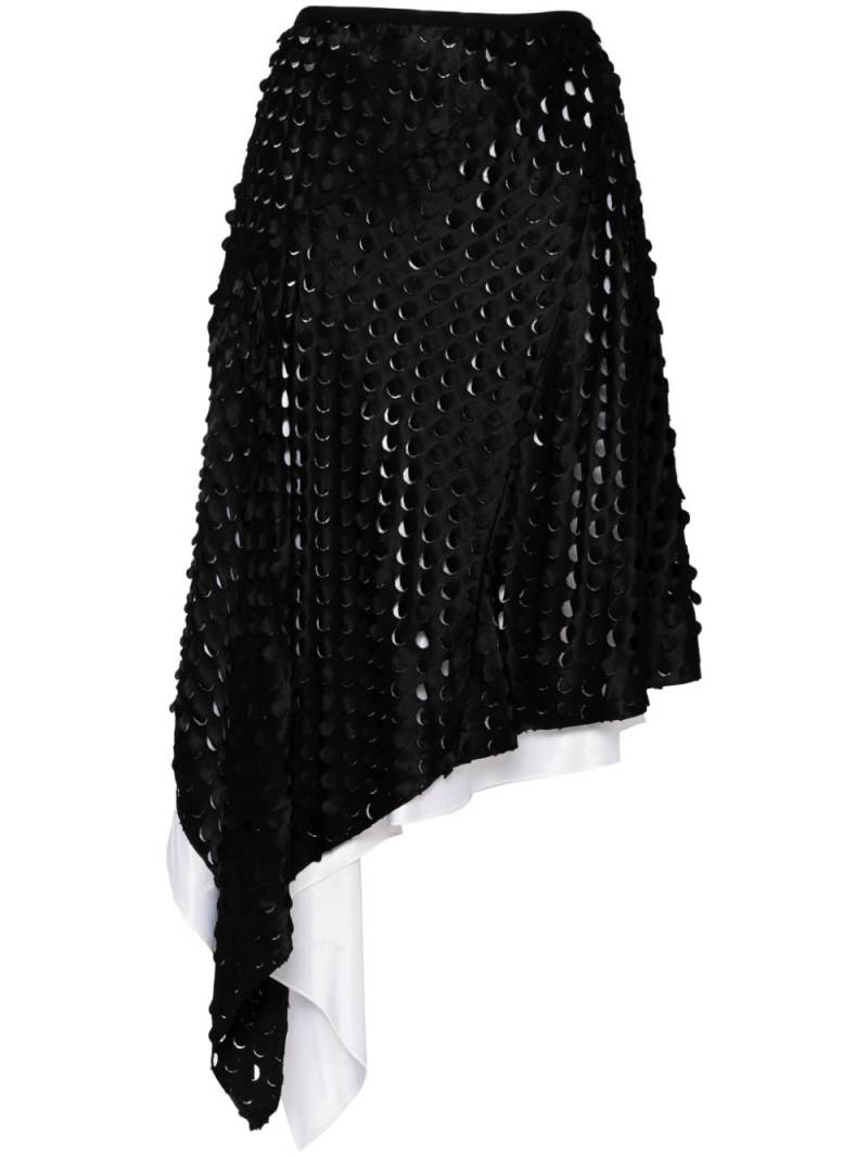 Helmut Lang hole-punched scarf hem skirt - Black von Helmut Lang