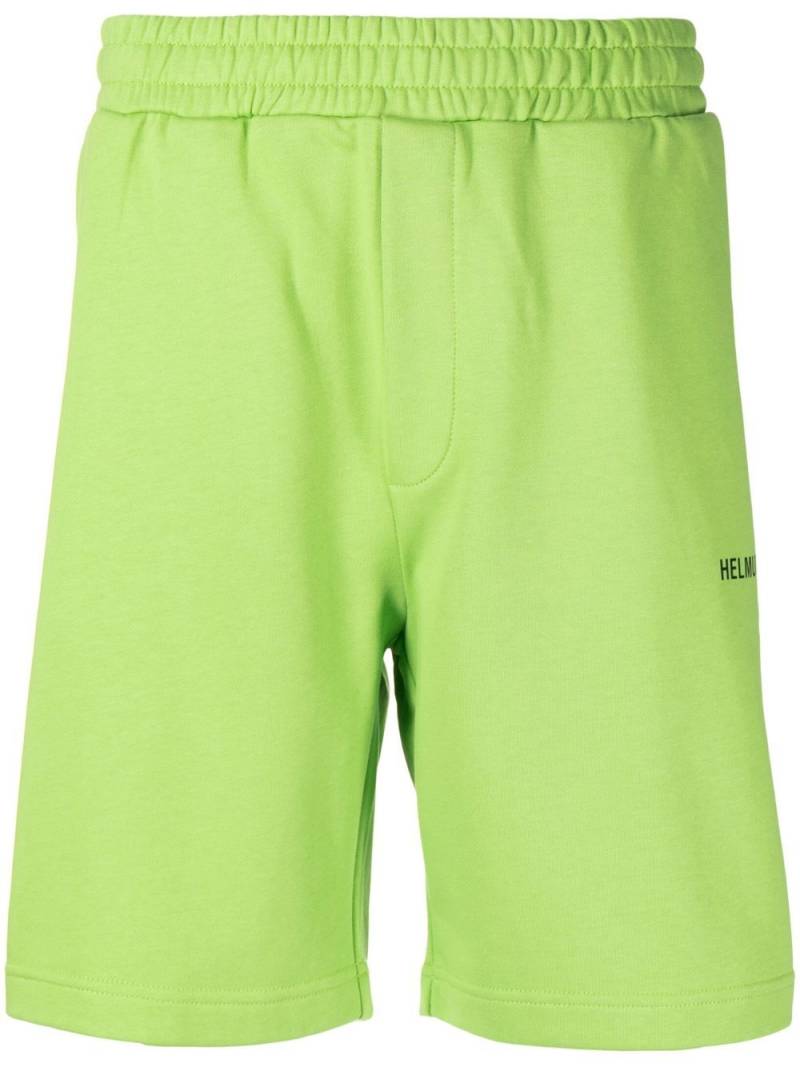 Helmut Lang logo-print cotton track shorts - Green von Helmut Lang