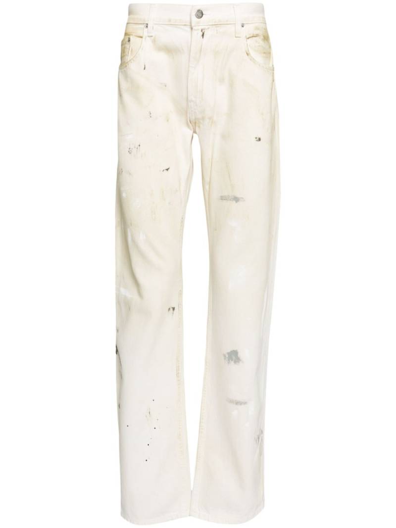 Helmut Lang painted low-rise jeans - Neutrals von Helmut Lang