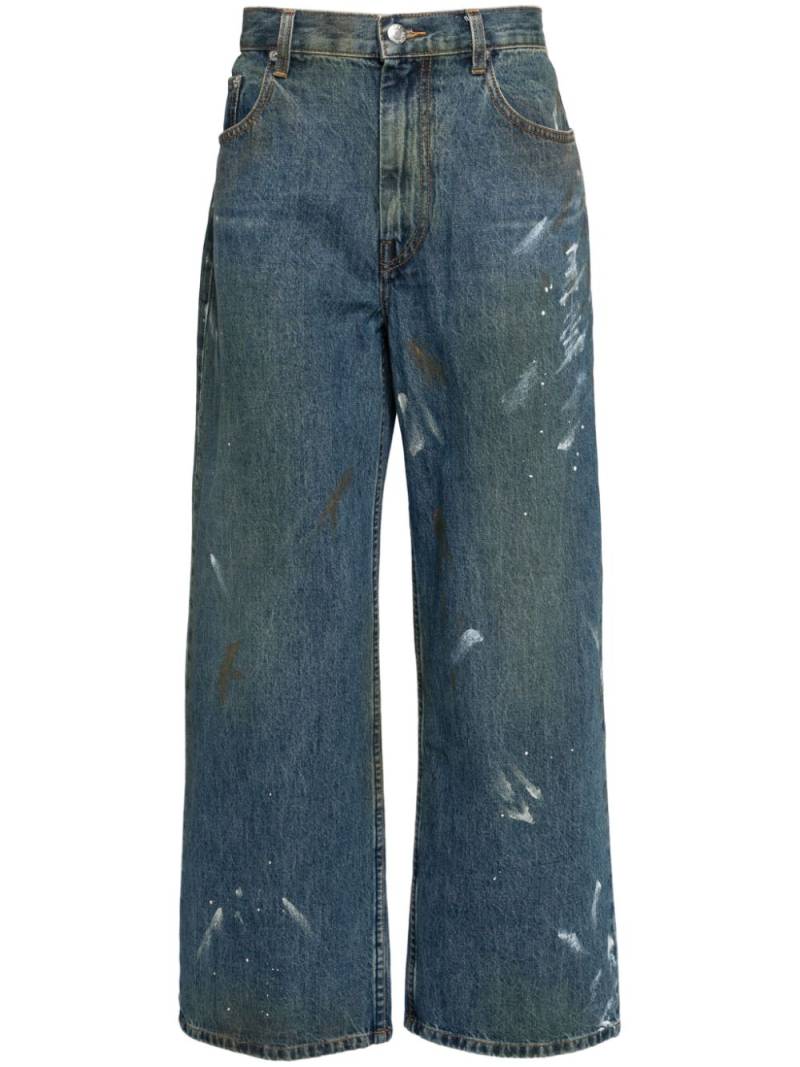 Helmut Lang painted wide leg jeans - Blue von Helmut Lang