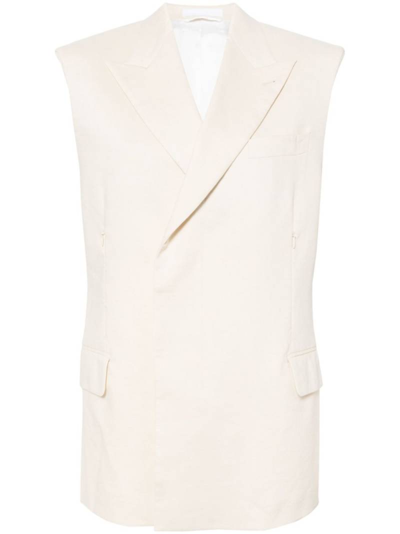 Helmut Lang peak-lapel shoulder-pad waistcoat - White von Helmut Lang