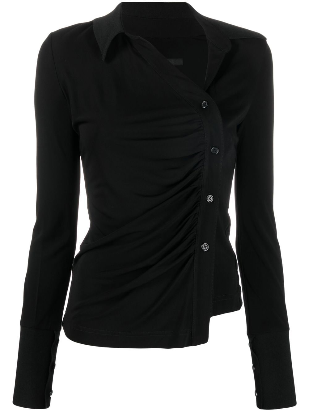 Helmut Lang ruched asymmetric shirt - Black von Helmut Lang