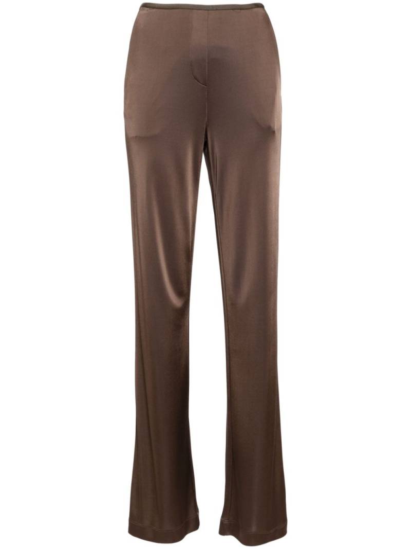 Helmut Lang satin-finish flared trousers - Brown von Helmut Lang