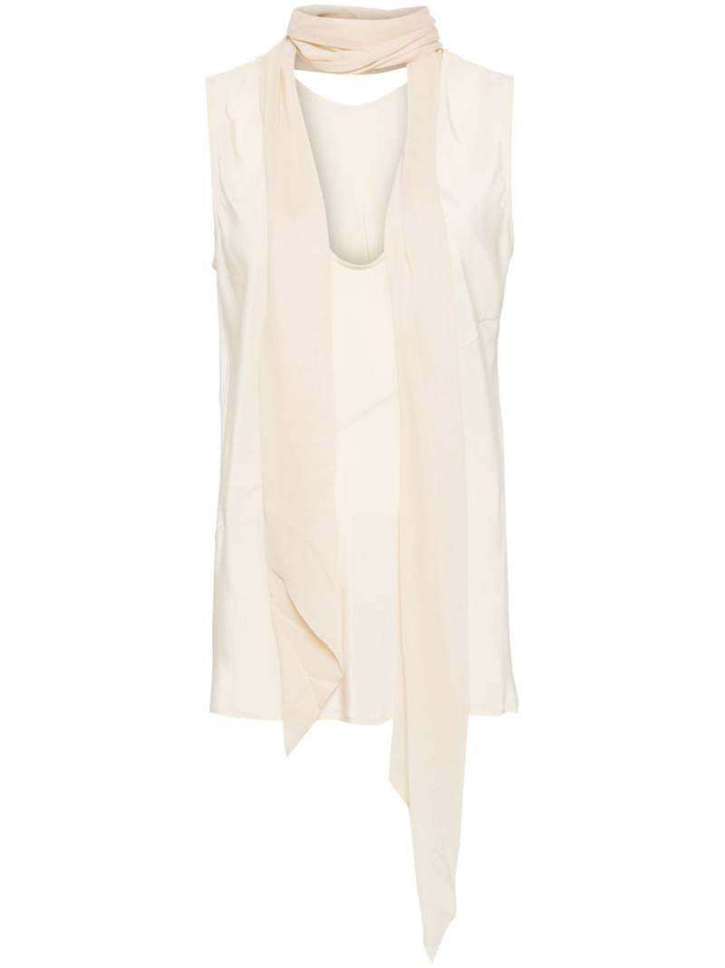 Helmut Lang sleeveless scarf blouse - Neutrals von Helmut Lang