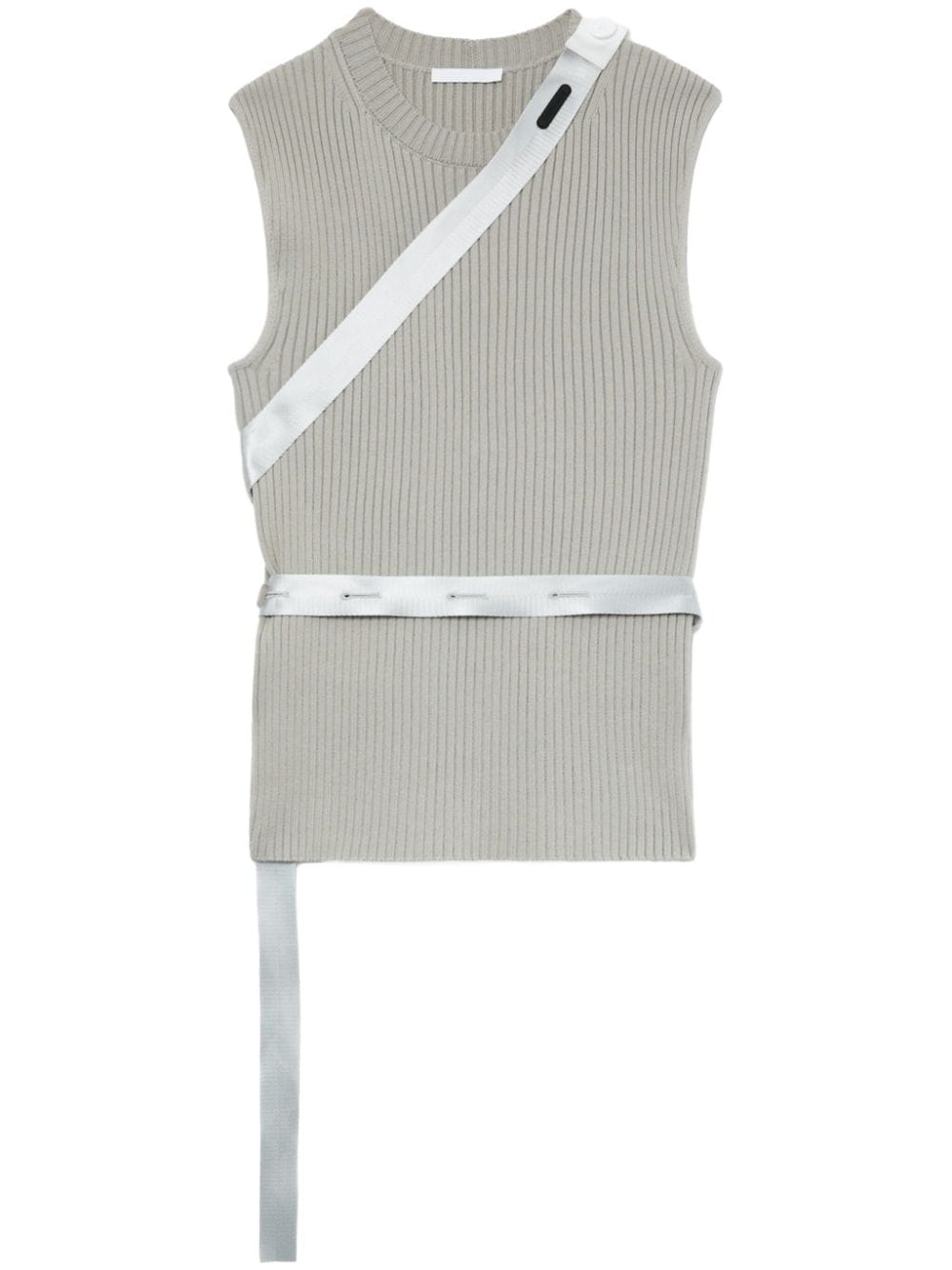 Helmut Lang strap-detail ribbed-knit tank top - Neutrals von Helmut Lang