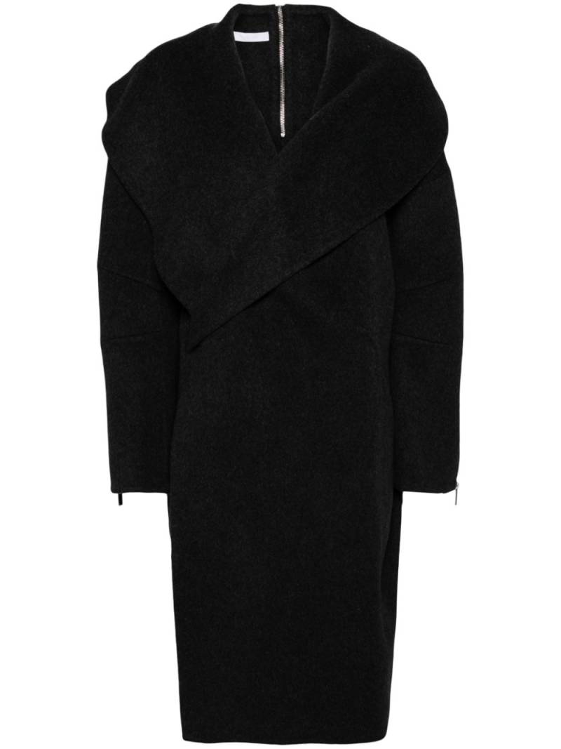 Helmut Lang zip-details wool coat - Grey von Helmut Lang