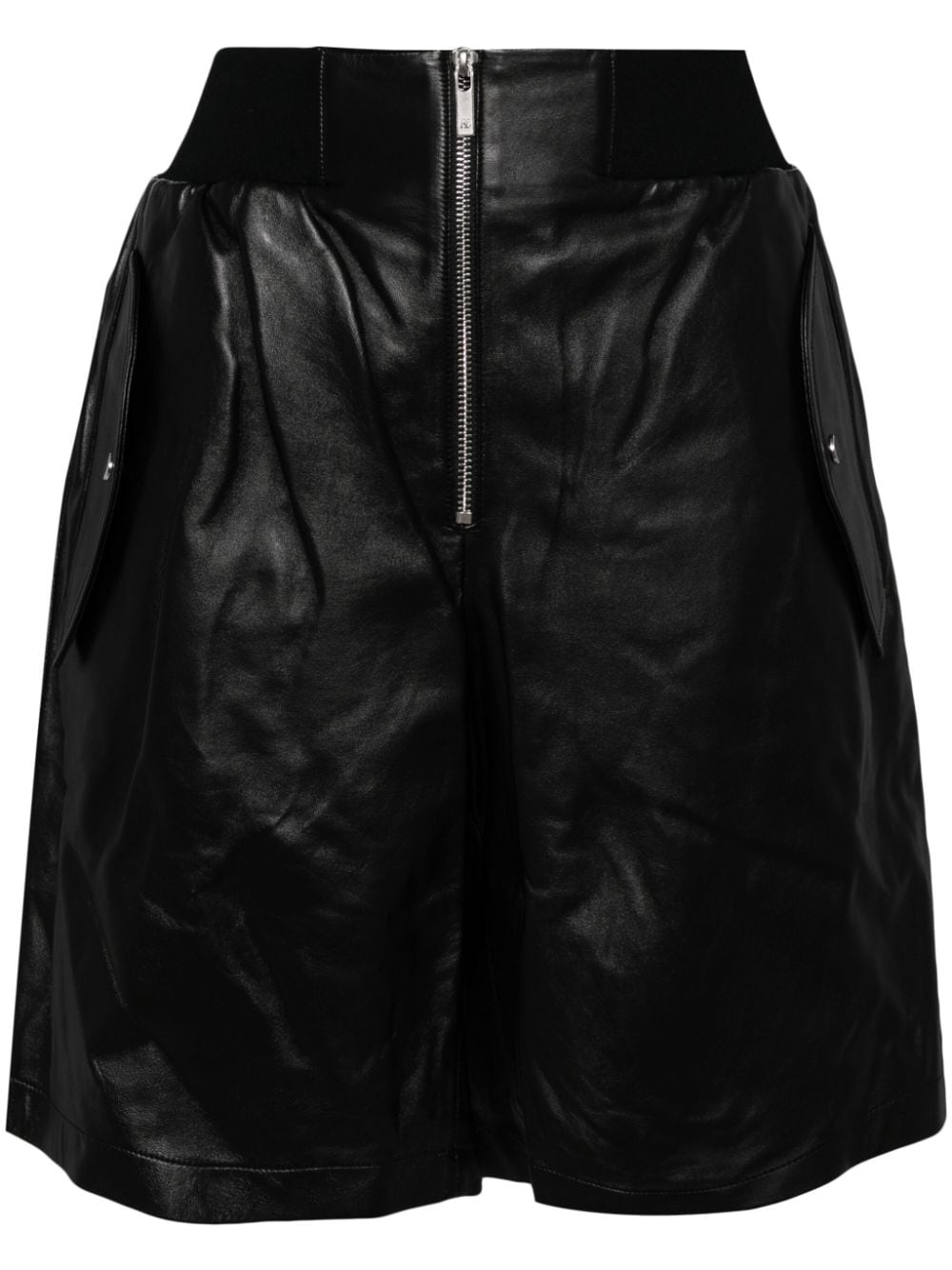 Helmut Lang zip-up leather shorts - Black von Helmut Lang