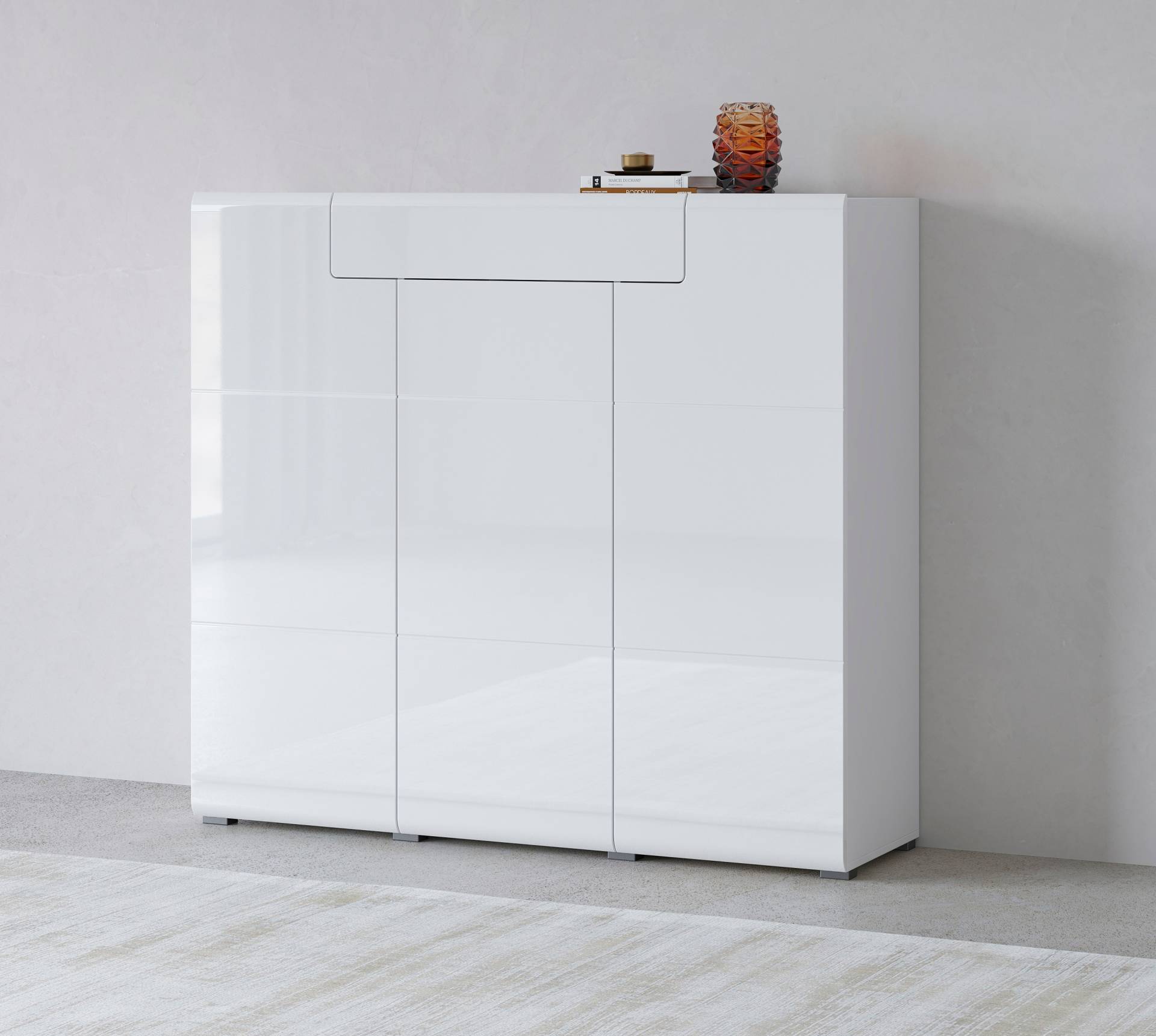 INOSIGN Highboard »Toledo,Breite 147,5 cm,trendige Hochkommode mit 3 Türen 1SK«, Hochschrank mit viel Stauraum, stylische Hochglanzfronten von INOSIGN