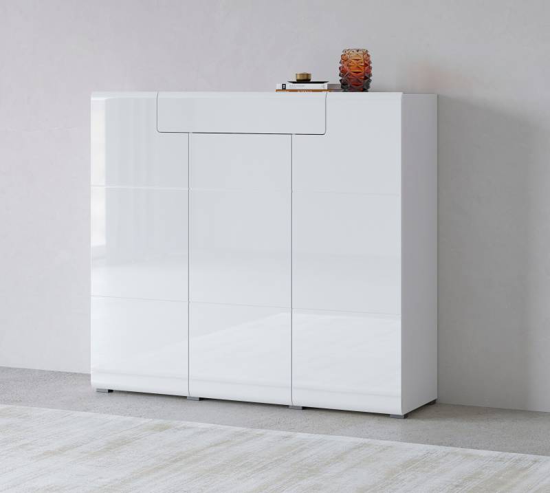 INOSIGN Highboard »Toledo,Breite 147,5 cm,trendige Hochkommode mit 3 Türen 1SK«, Hochschrank mit viel Stauraum, stylische Hochglanzfronten von INOSIGN