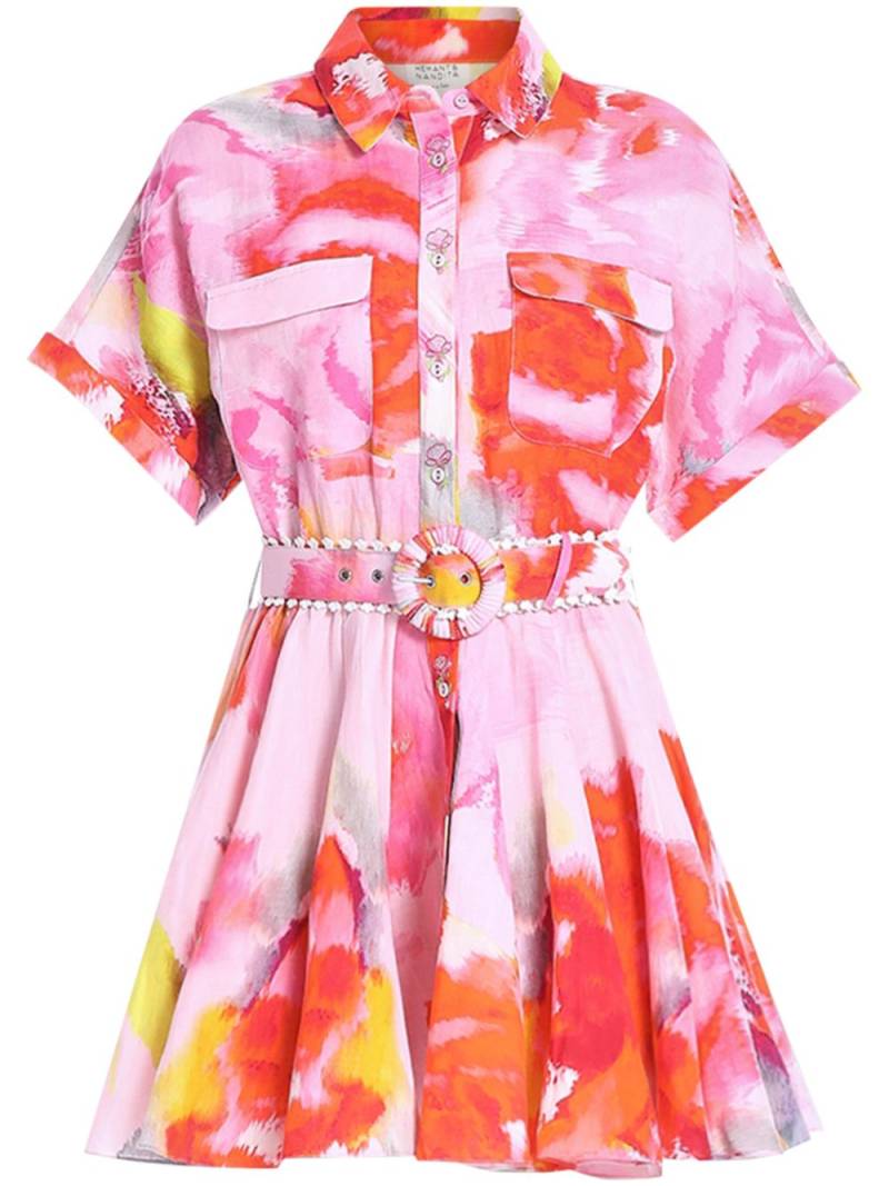 Hemant And Nandita floral mini dress - Pink von Hemant And Nandita