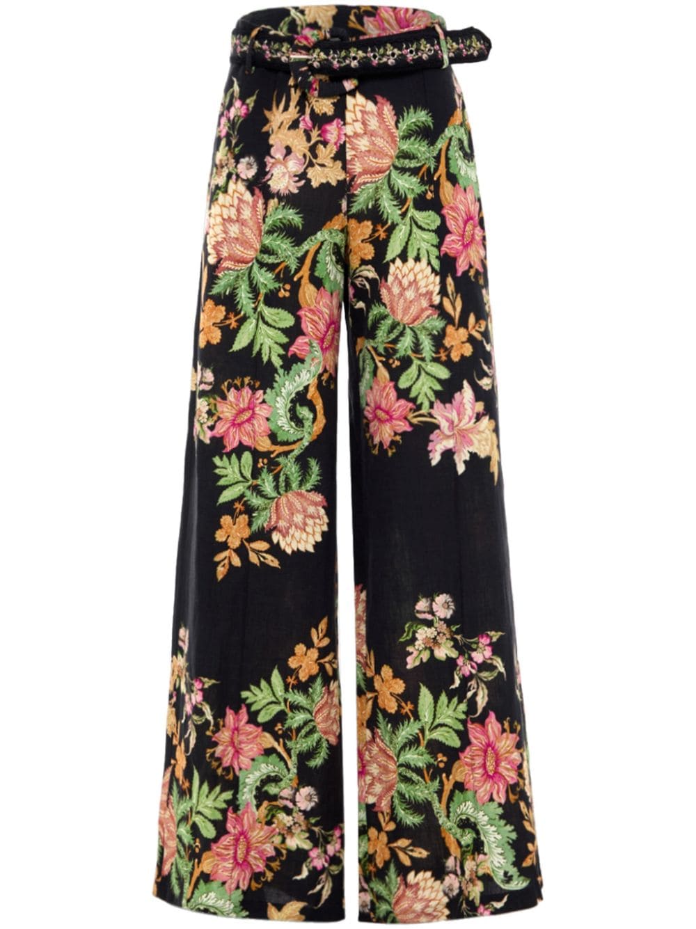 Hemant And Nandita floral-print cotton trousers - Black von Hemant And Nandita