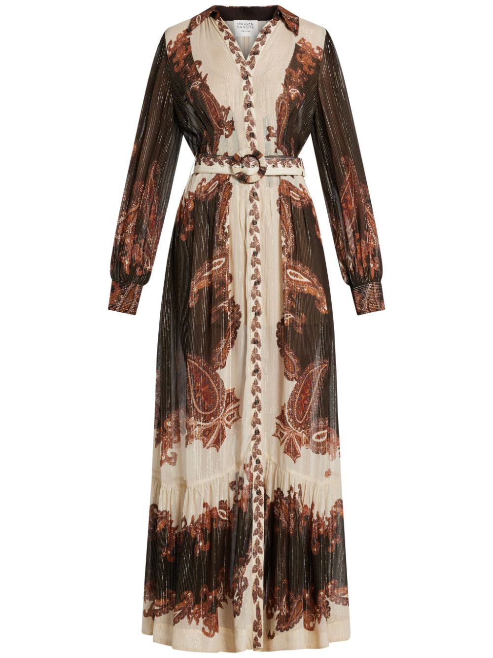 Hemant And Nandita paisley-print maxi dress - Brown von Hemant And Nandita