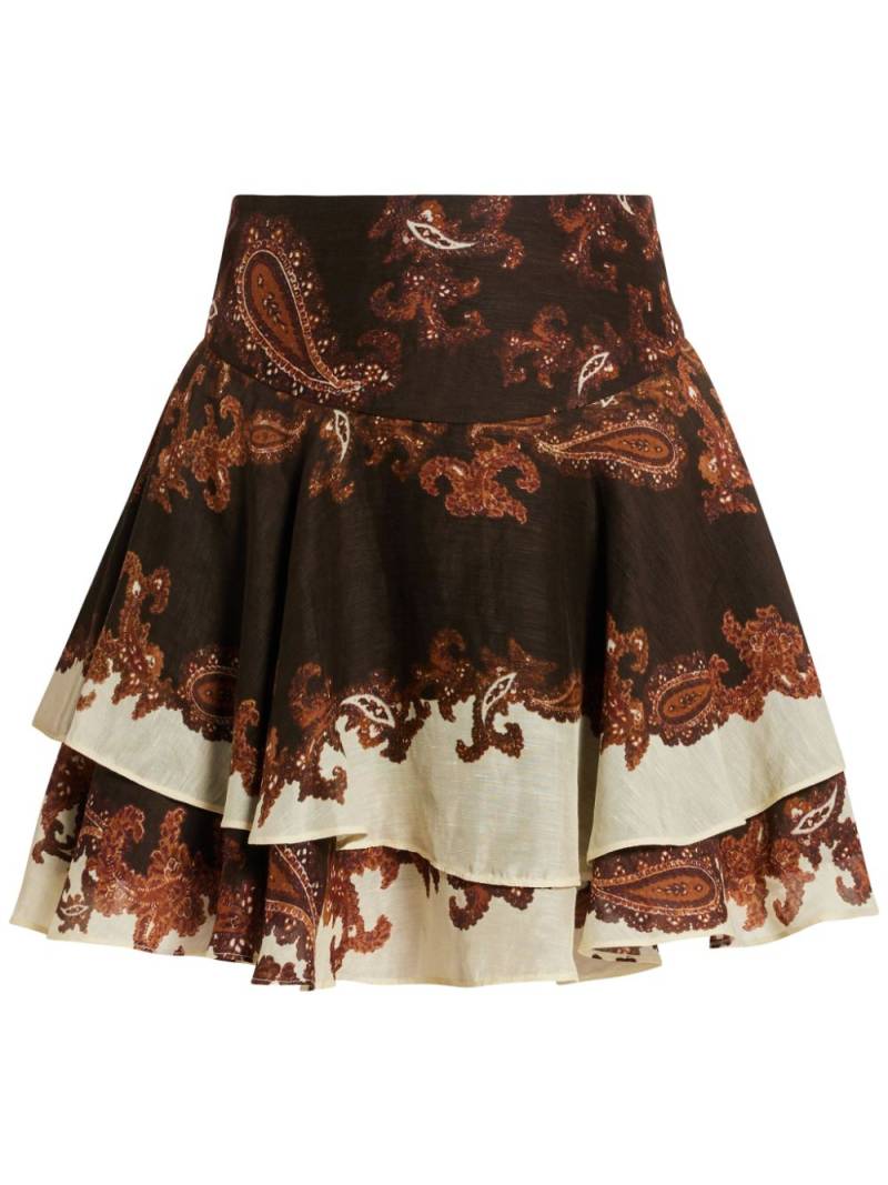 Hemant And Nandita paisley-print mini skirt - Brown von Hemant And Nandita