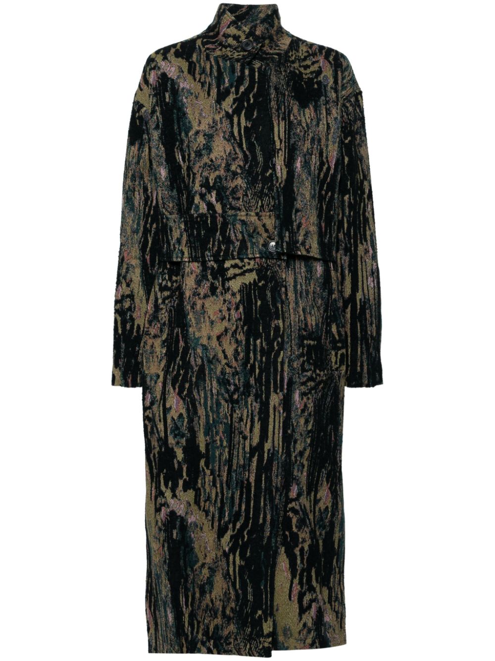 Henrik Vibskov Dawn patterned-jacquard coat - Black von Henrik Vibskov