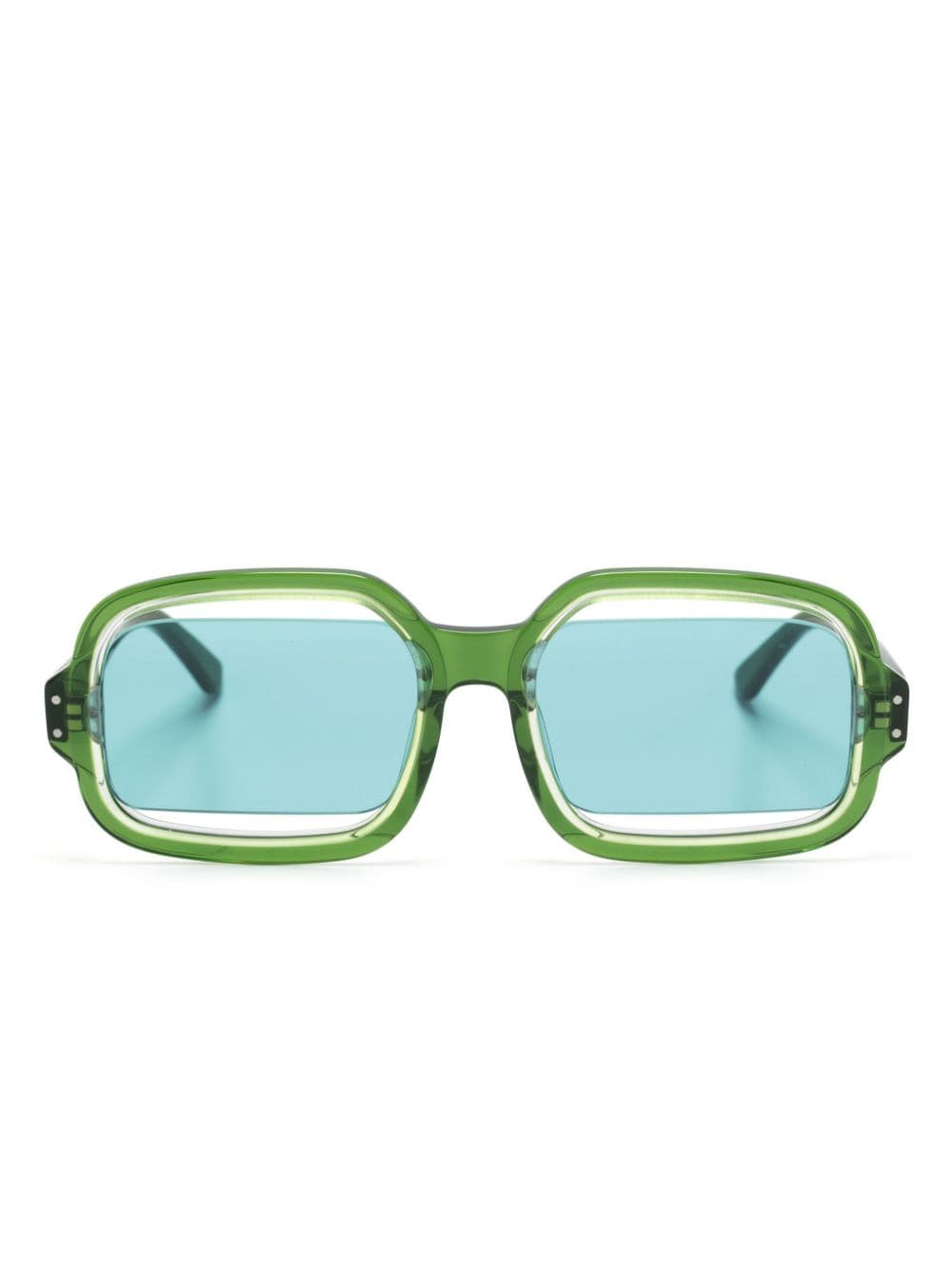 Henrik Vibskov Olga rectangle-frame sunglasses - Green von Henrik Vibskov