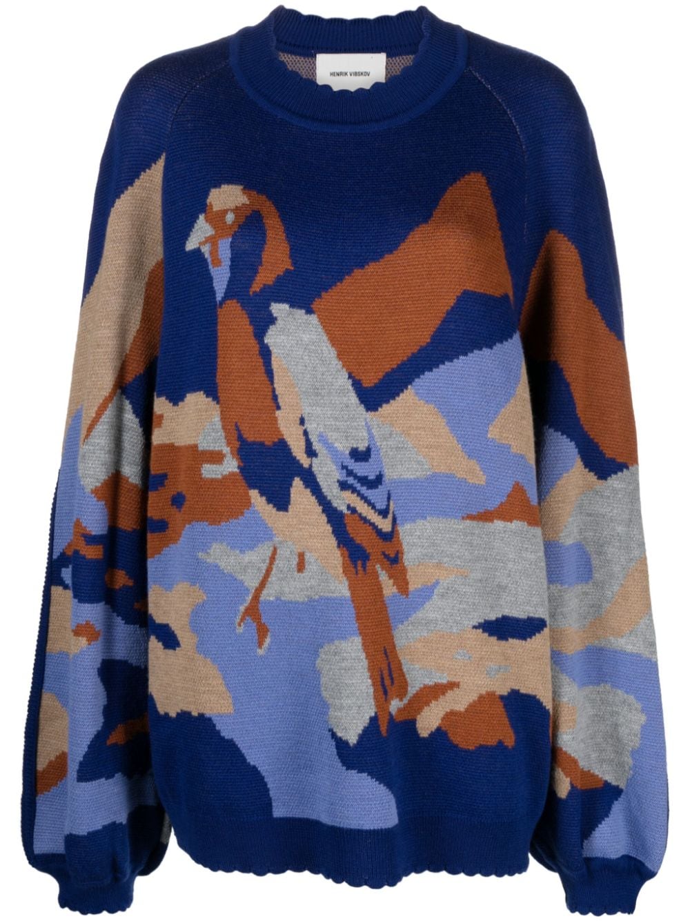 Henrik Vibskov Stamp intarsia-knit jumper - Blue von Henrik Vibskov