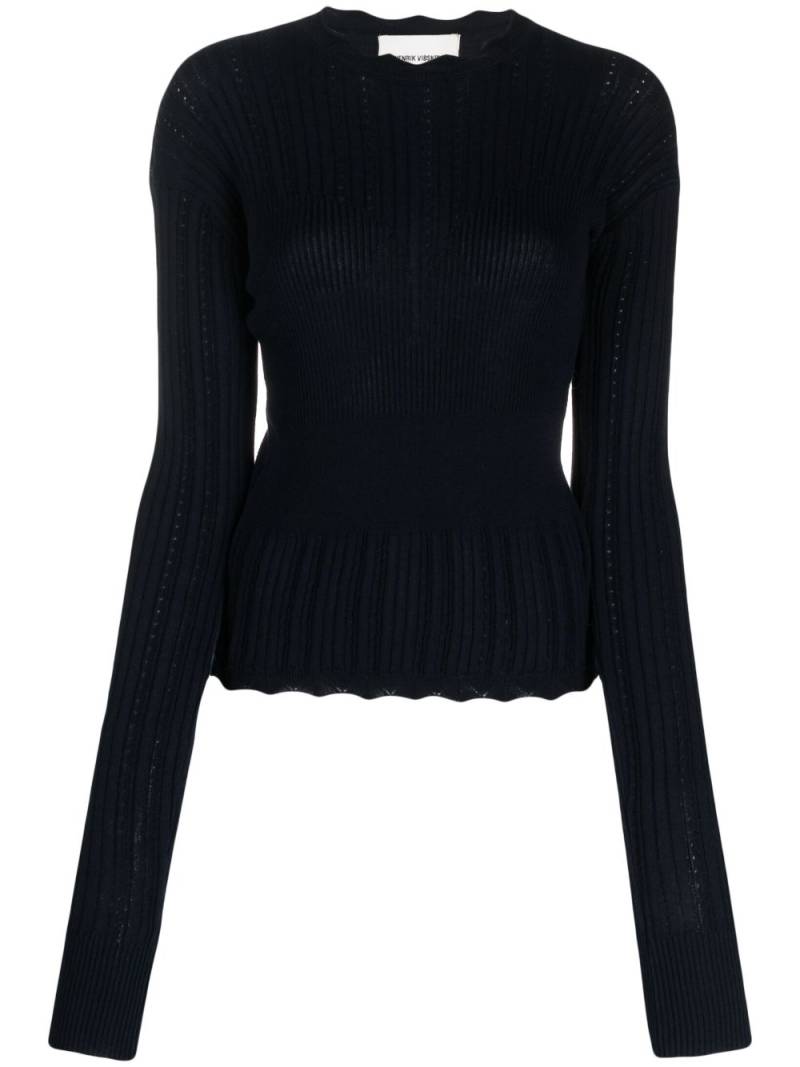 Henrik Vibskov ribbed-knit long-sleeved jumper - Blue von Henrik Vibskov