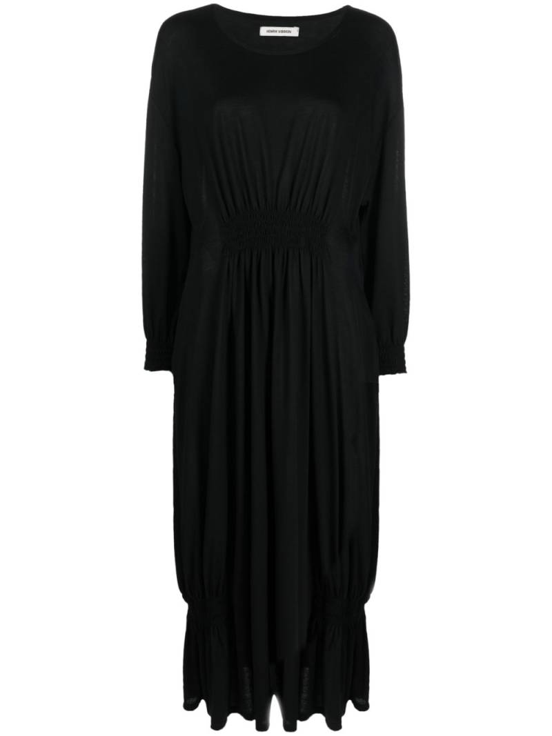 Henrik Vibskov smocked-panel detail midi dress - Black von Henrik Vibskov