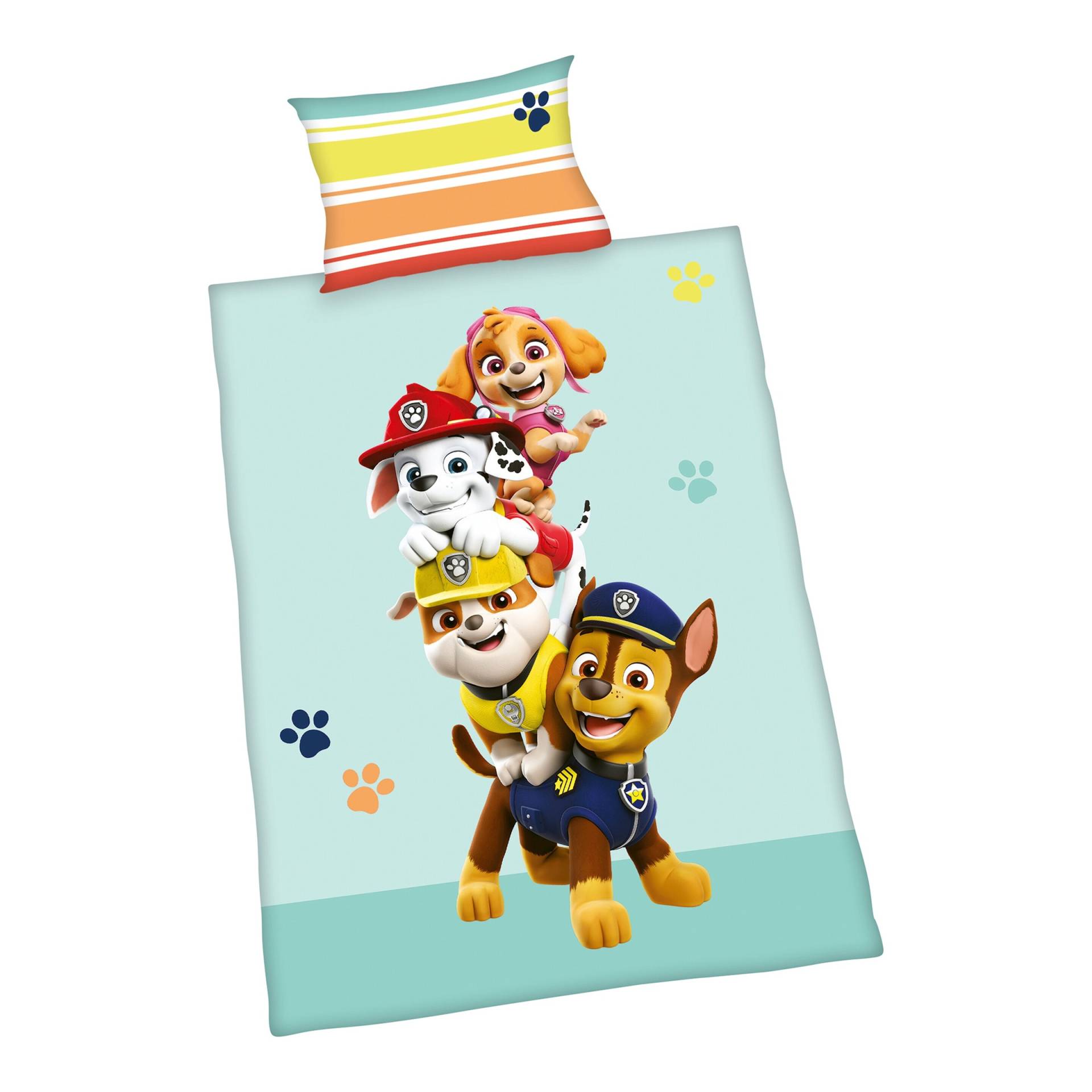 Flanell Wende-Bettwäsche Paw Patrol 40x60 / 100/135 cm von Herding