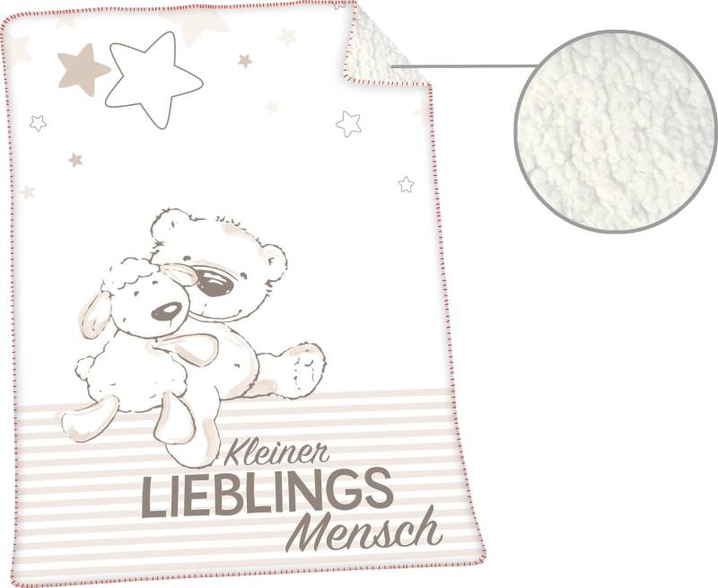 Herding Babydecke »Jonas Lieblingsmensch«, mit niedlichem Motiv, Kuscheldecke von Herding