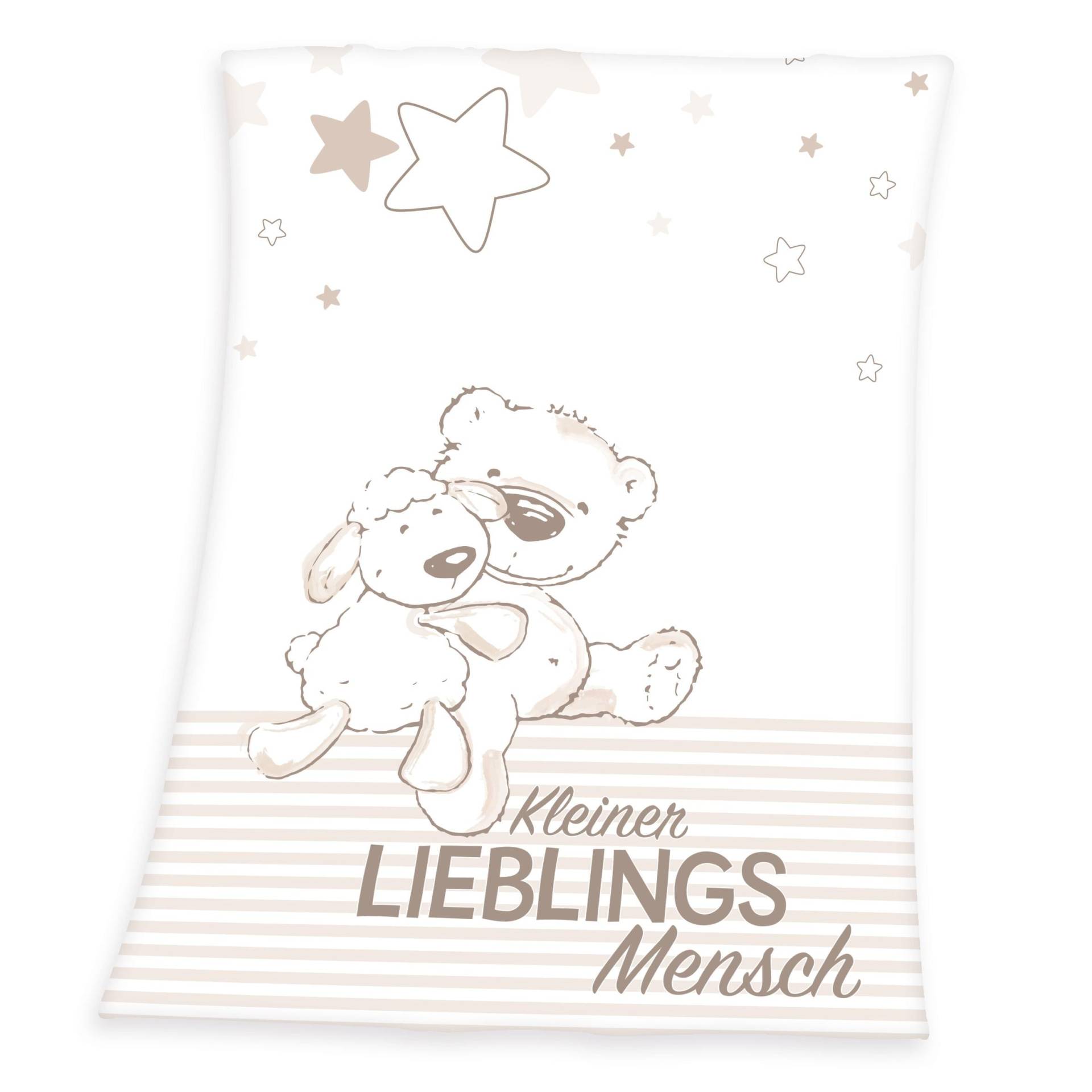 Herding Babydecke »Kleiner Lieblingsmensch«, mit Teddy und Schaf, Kuscheldecke