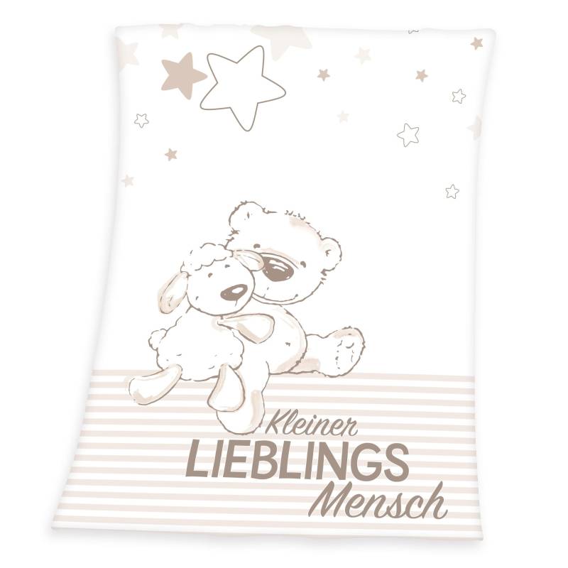 Herding Babydecke »Kleiner Lieblingsmensch«, mit Teddy und Schaf, Kuscheldecke von Herding